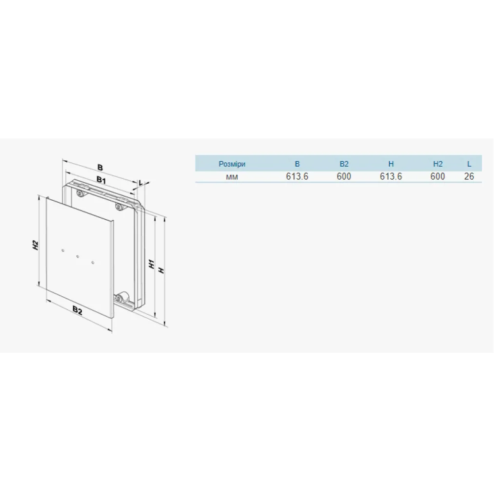 Ревизионная дверца Vents ДКМ 600х600 (0687891316)- Фото 3