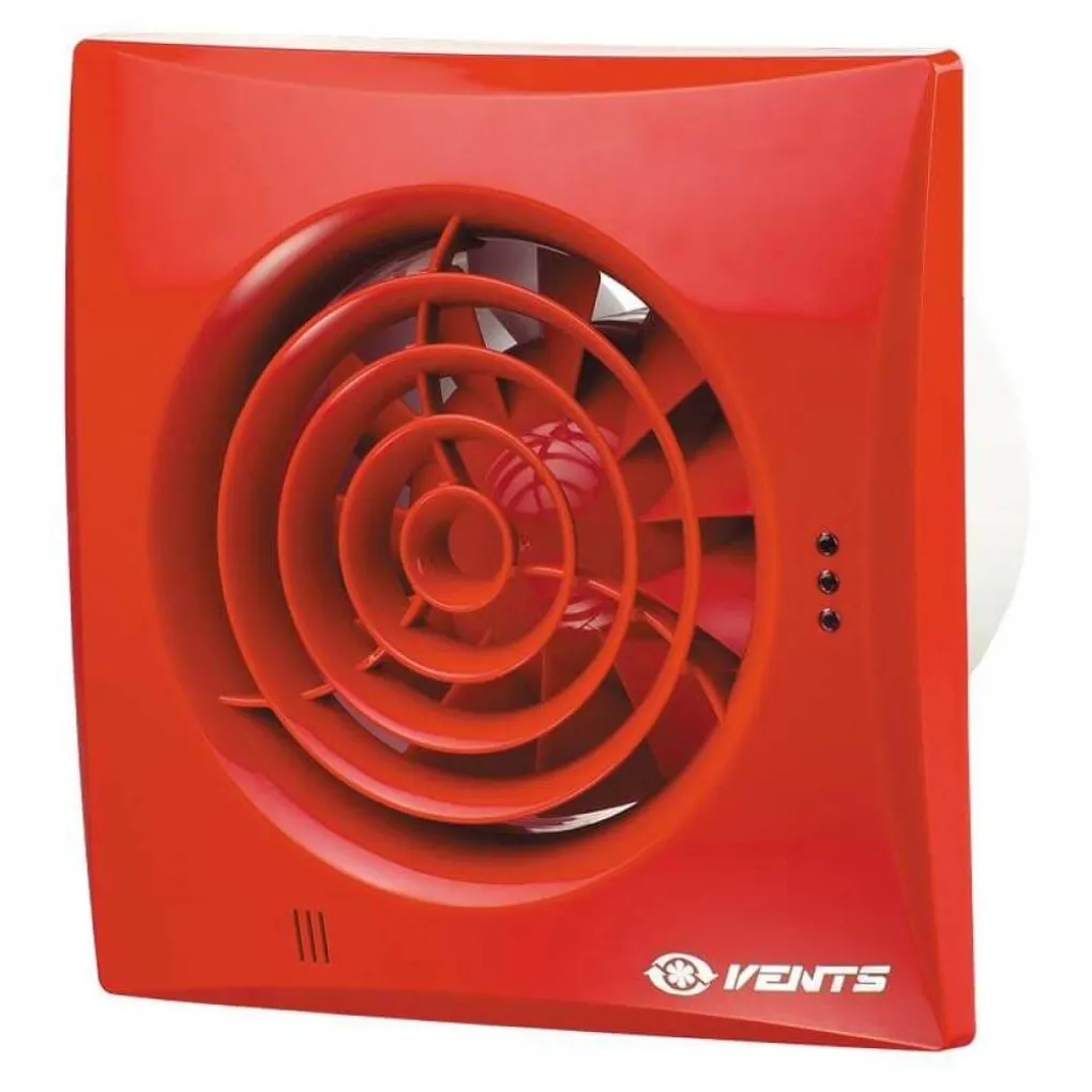 Вытяжной вентилятор Вентс Квайт 100 ТН красный- Фото 1