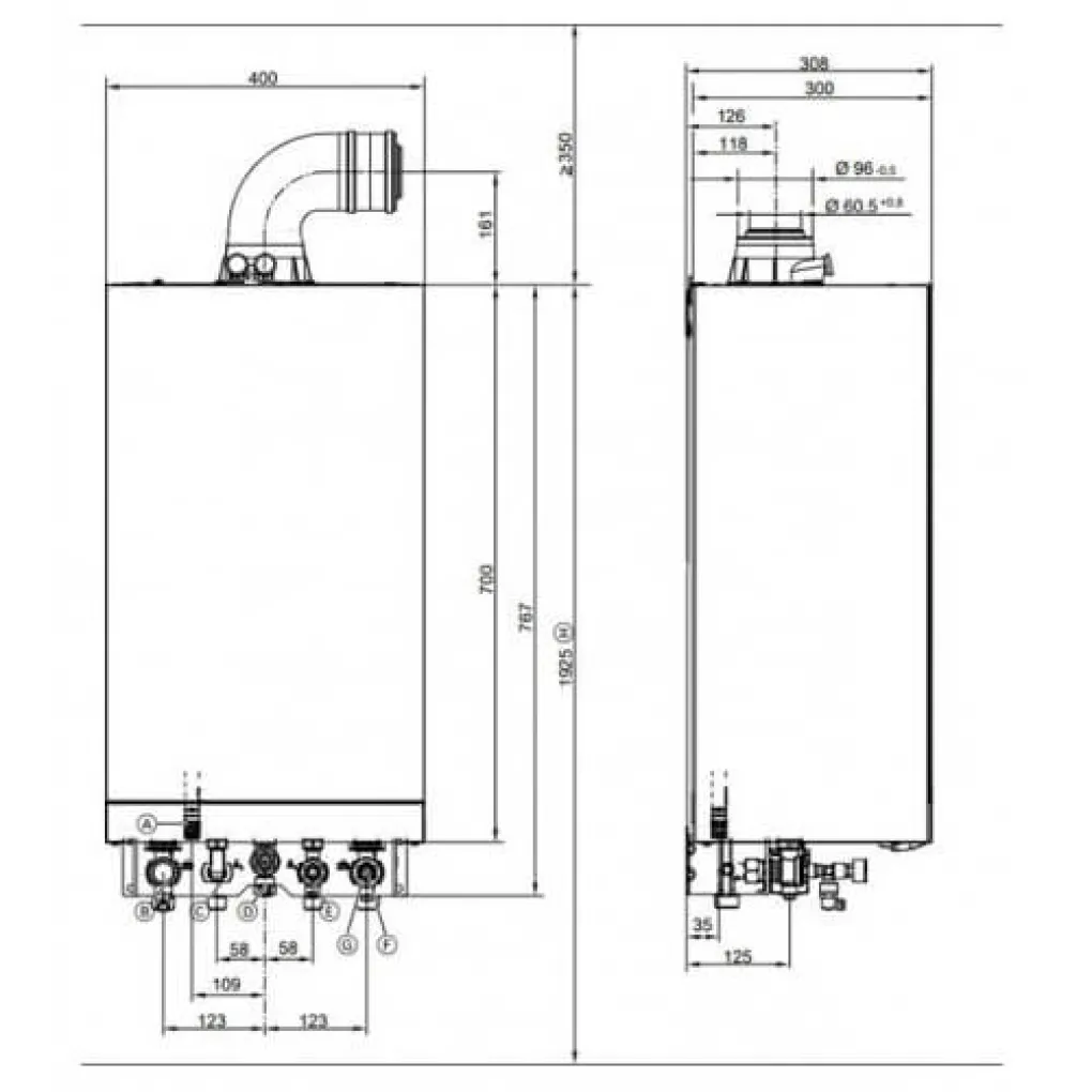Двоконтурний конденсаційний котел Viessmann Vitodens 050-W B0KA 32 kW + термостат ViCare- Фото 4