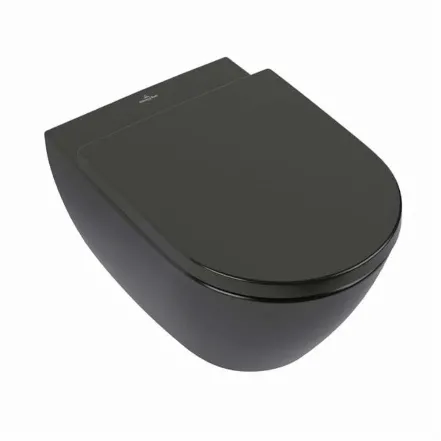 Унітаз підвісний з кришкою Villeroy & Boch Subway 2.0 CeramicPlus Ebony (5614R0S5/8M42S1S5)