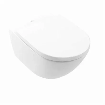 Підвісний унітаз з кришкою Villeroy & Boch Subway 2.0 CeramicPlus, Stone White (5614R0RW/8M42S1RW)