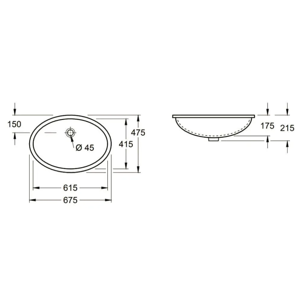 Умывальник встроенный Villeroy&Boch Evana (61440001)- Фото 2