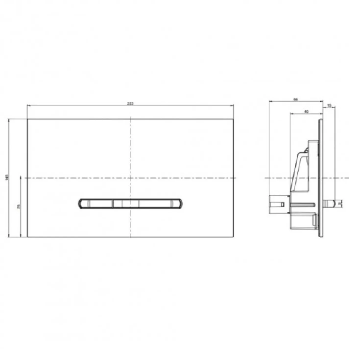 Клавиша смыва Villeroy&Boch ViConnect E300 хром матовый (92218069) - Фото 1