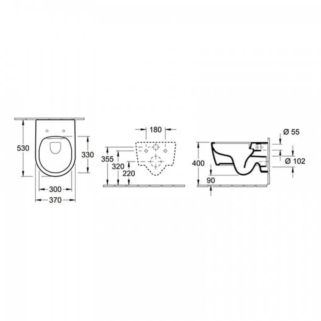 Унітаз консольний Villeroy&Boch Avento DirectFlush + кришка SlimSeat 9M87S1 (5656RS01)- Фото 3