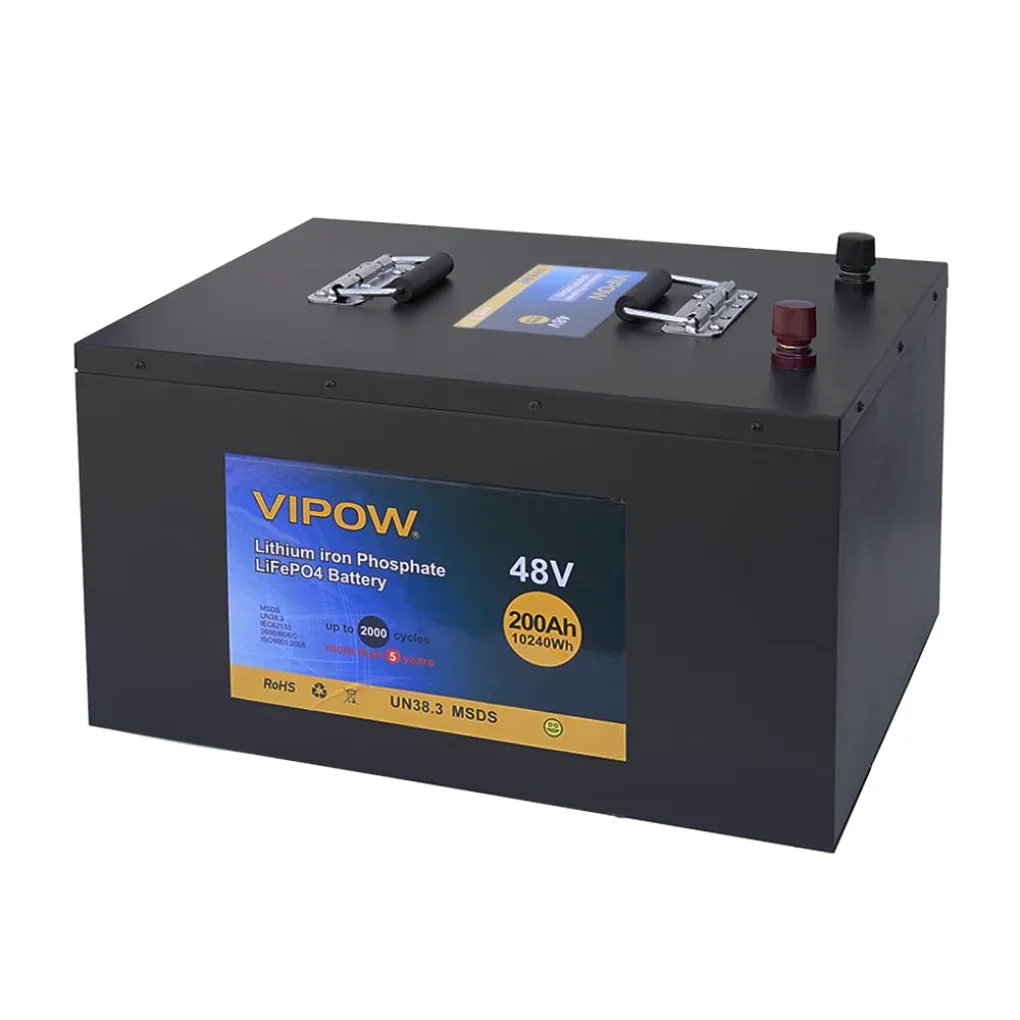 Аккумуляторная батарея Vipow LiFePO4 51,2V 200Ah со встроенной ВМS платой 100A