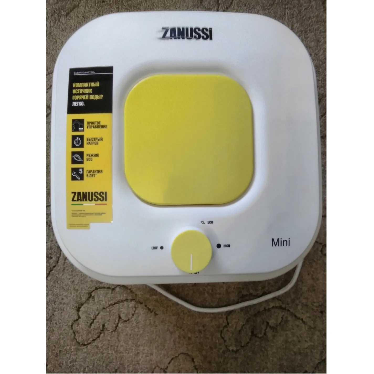 Водонагреватель электрический Zanussi ZWH/S 15 Mini O Yellow над мийкою (НС-1146209) - Фото 2