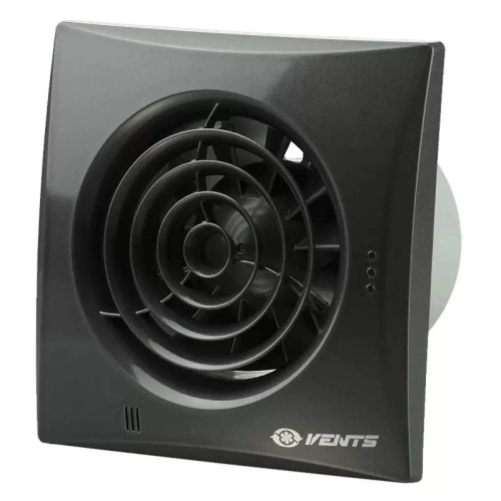 Витяжний вентилятор Вентс Квайт 125 TH чорний сапфір- Фото 1