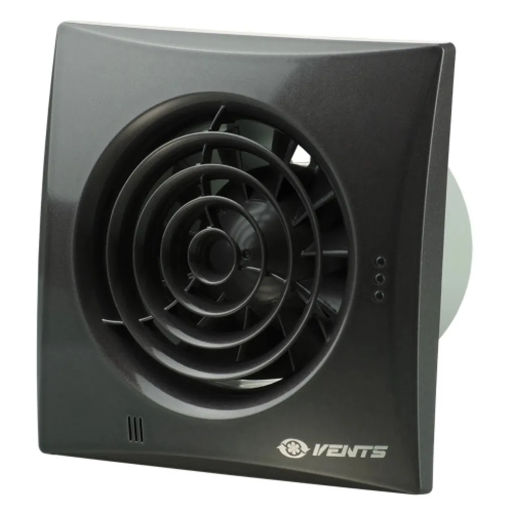 Вытяжной вентилятор Вентс Квайт 150 ТН черный сапфир- Фото 1