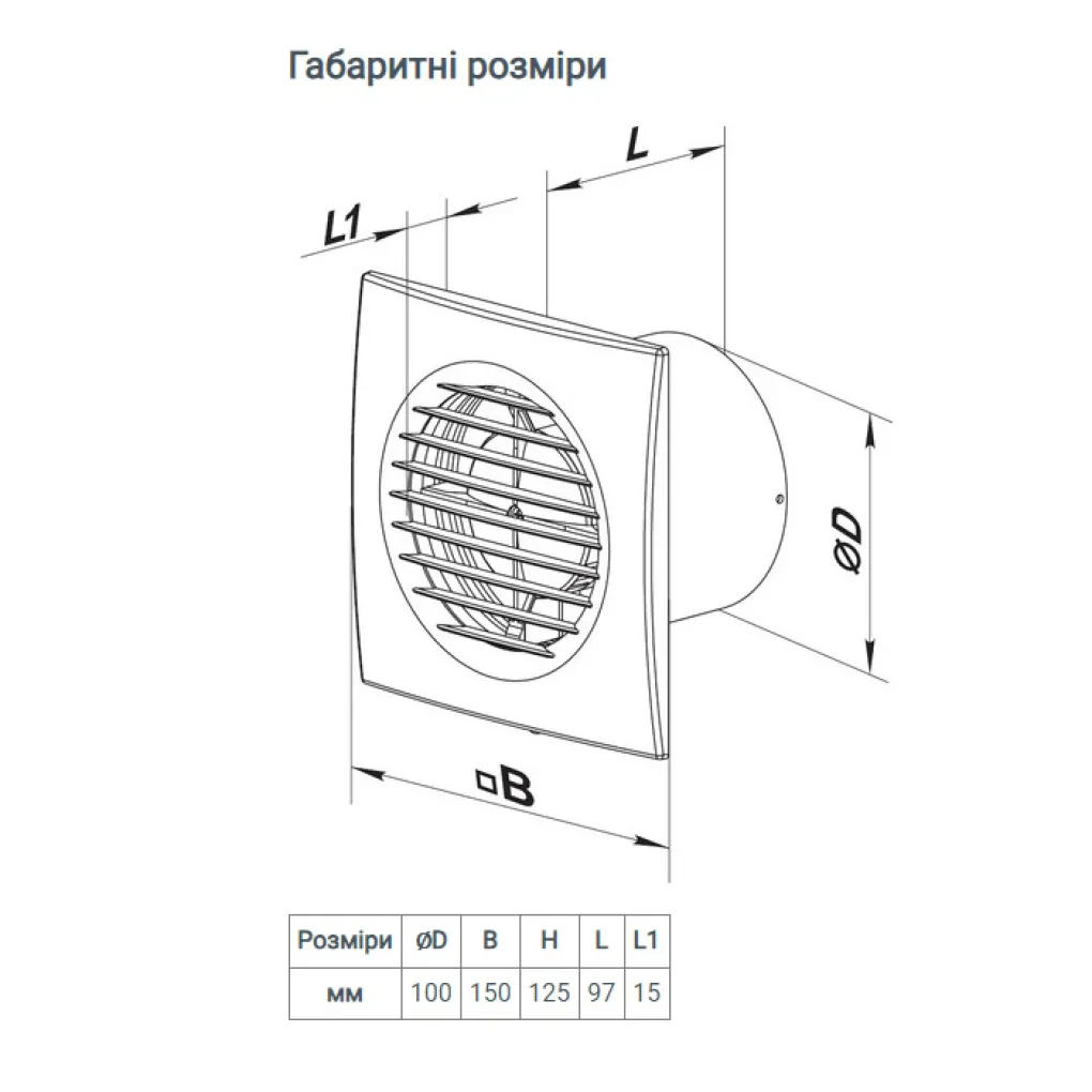 Витяжний вентилятор Домовент 100 Сімпл (0688114973)- Фото 2