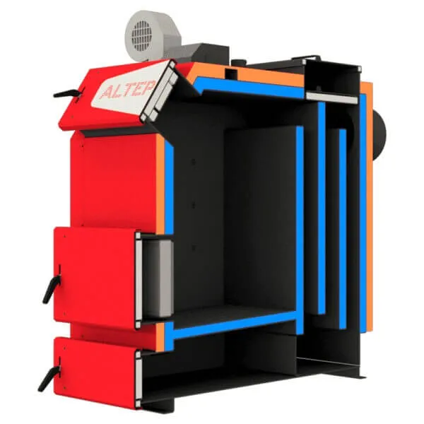 Из каких элементов состоит котел на твердом топливе?