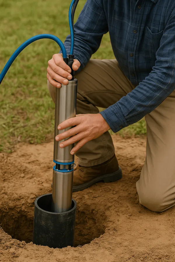Как установить глубинный насос в скважину?