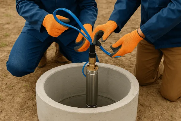 Установка насоса в колодец