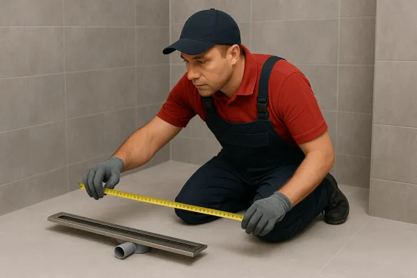 Монтаж точкового душового трапу