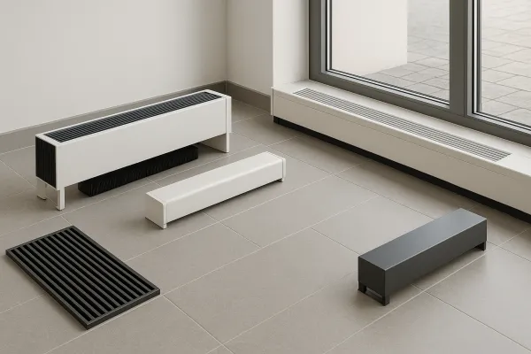 Типы водяных конвекторов по способу установки